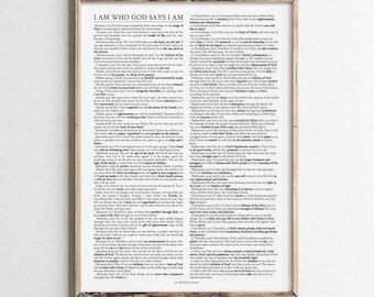 Identity in Christ Bible Verses Print, Christian Wall Art (Digital Download)