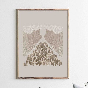 Moses Parting the Red Sea DIGITAL DOWNLOAD, Christian Bible Art, Crossing the Red Sea Modern Art, Jesus print, Bible Sketch, Boho Scripture