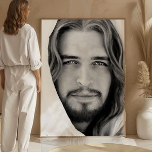 Jesus Portrait Painting Framed Canvas, Jesus Picture, Christian Wall Art, Jesus Christ, Jesus Picture LDS picture Art Christian Gift Artwork