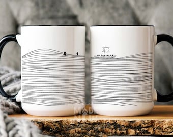 Jesus and Peter Walk on Water Mug, Christian Bible Verse Gift