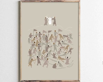 Moisés levantó la mano en la batalla de Refidim DESCARGA DIGITAL, Israelitas Amalecitas Arte Bíblico Cristiano, Arte Moderno, Impresión de Jesús, Bocetos Bíblicos