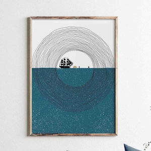 Jesus and Peter Walk on Water DIGITAL DOWNLOAD, Bible Art, Modern Bible Verse Wall Art, Jesus print, Bible Sketch, Boho Scripture Home Decor