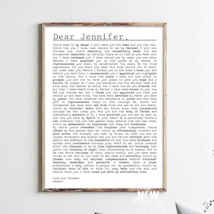 Carta de Dios Don cristiano personalizado, regalo de bautismo Impresión de póster, IMPRIMIBLE, versículos de la Biblia Arte personalizado de pared de las Escrituras Regalos de ahijados
