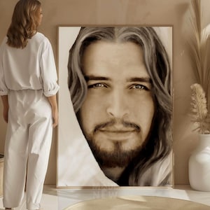 Jesus Portrait Painting Framed Canvas, Jesus Picture, Christian Wall Art, Jesus Christ, Jesus Picture LDS picture Art Christian Gift Artwork