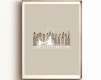 Jehovah Rapha DIGITAL DOWNLOAD, Woman Touches Jesus Healing Bible Art, God heals Modern Bible Verse, Jesus print Wall Art, Bible Sketch Boho