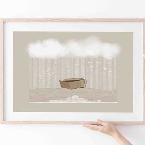 Die Arche Noah und die Sintflut DIGITALER DOWNLOAD, druckbare Wandkunst der Bibel, modernes christliches Poster, Genesis-Druck, Bibelskizzen, christliche Geschenke