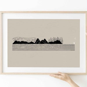 Elijah Voice of God DIGITAL DOWNLOAD, Bible Sketches, Still Small Voice Christian Modern Bible Jesus Art Print Wall Art Home decor Scripture