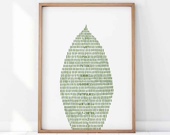 Fruit of the Spirit Leaf Print, Bible Verse Christian Home Decor (Digital Download)