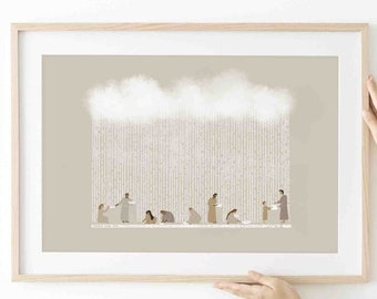 Rain Down Manna Bible Verse Print, Exodus Scripture Art (Digital Download)