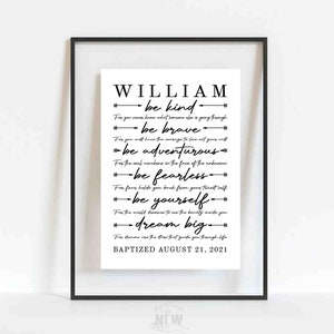 Baptism Gift Boy, Personalized PRINTABLE, Baby Boy Gift, Baptism Sign, Nursery Wall Art, Dedication Gift, Godson, Nursery Decor, PRINTABLE