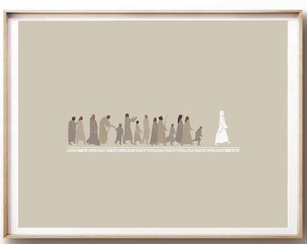 Siga a Jesucristo DESCARGA DIGITAL Ven Sígueme Arte Bíblico Minimalista Moderno Versículo Bíblico Jesús imprimir Arte de la pared Bosquejo de la Biblia Escritura Boho