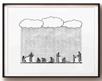 Rain Down Manna Bible Print, Christian Wall Art (Digital Download)