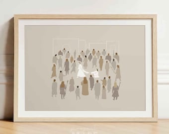 Mujer toca a Jesús DESCARGA DIGITAL, Arte Bíblico Moderno Cristiano, Sanación de Jesús, Dios sana Biblia Jesús imprime Arte de pared Biblia Bosquejo Escritura