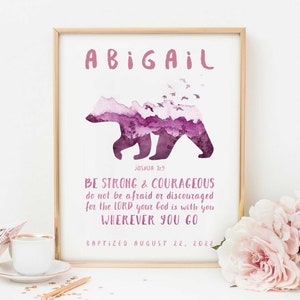 Baptism Gift Girl, Personalized PRINTABLE, Baby Girl Gift, Baptism Sign, Nursery Wall Art, Dedication Gift, Godson, Nursery Decor, PRINTABLE