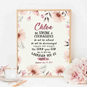 Personalized Baptism Gift Girl, Dedication Gift, Printable gift for baptism, Gift from parents grandparents, Godchild Baptism Sign, Nursery