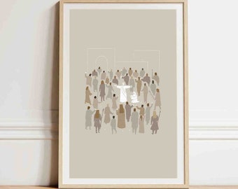 Cast The First Stone DIGITAL DOWNLOAD, Jesus Saves a Sinful Woman Bible Art, John 8 Modern Bible Verse Christian print Art Bible Sketch boho