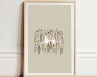 Woman Touches Jesus POSTER PRINT, Jesus Healing Bible Art God heals Modern Bible Verse Jesus print Wall Art Bible Sketch Boho Scripture Gift