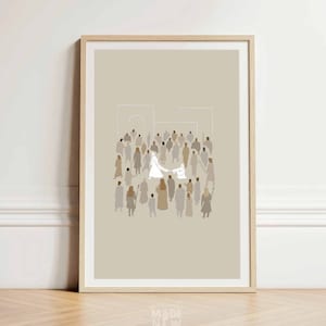 Woman Touches Jesus POSTER PRINT, Jesus Healing Bible Art God heals Modern Bible Verse Jesus print Wall Art Bible Sketch Boho Scripture Gift