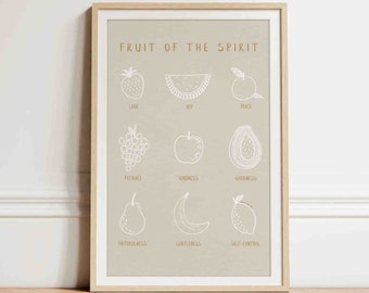 Fruit of the Spirit Print, Christian Bible Verse Wall Art (Digital Download)