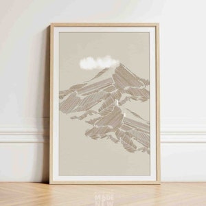 A Cloud The Size Of A Man’s Hand DIGITAL DOWNLOAD, Elijah and Ahab Christian Modern Bible Wall Art, Mountain print, Bible Sketches Printable