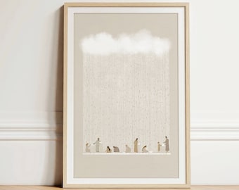 Rain Down Manna Bible Printable Wall Art, Exodus Illustration (Digital Download)
