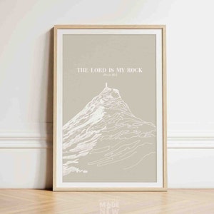 The LORD is my rock DIGITAL DOWNLOAD, Psalm 18:2 Christian Modern Bible Art, Bible Verse Jesus print Wall Art Bible Sketches Decor Scripture