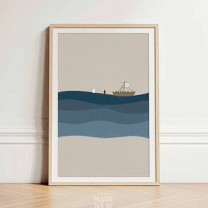 Jesus and Peter Walk on Water DIGITAL DOWNLOAD, Christian Bible Modern Art, Bible Verse Wall Art, Jesus print, Bible Sketch, Scripture Decor