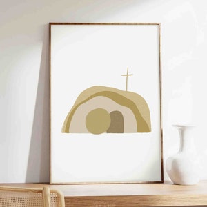 The Tomb is Empty He is Risen DIGITAL DOWNLOAD, Christian Modern Jesus Christ, Bible Sketches Print Wall Art, Easter, Resurrection Printable