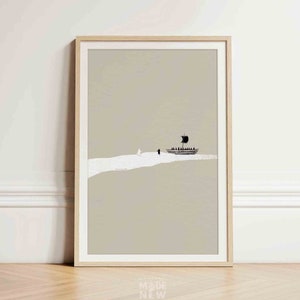 Jesus and Peter Walk on Water DIGITAL DOWNLOAD, Christian Modern Bible Art, Jesus Christ Wall Art Jesus print, Minimalist Bible Sketch Decor