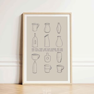Potter and Clay DIGITAL DOWNLOAD, Isaiah 64:8 Christian Minimalistic Modern Bible Verse Wall Art Bible Sketch, Biblical Scripture Home Decor