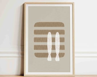 5 Loaves and 2 Fish Print, Minimalist Christian Art (Digital Download)
