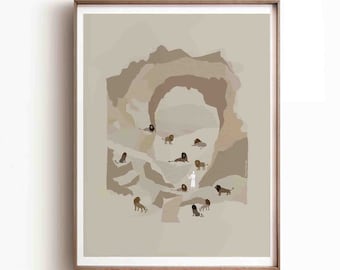 Daniel in the Lions' Den Print, Christian Bible Verse Art (Digital Download)