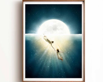 Lámina artística "Jesús rescata a la mujer", arte bíblico cristiano (descarga digital)