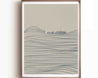 Jesus und Petrus gehen auf dem Wasser DIGITAL DOWNLOAD, Bibel Kunst, moderne Bibel Vers Wandkunst, Jesus Druck, Bibel Skizze, Boho Schrift Wohndekor