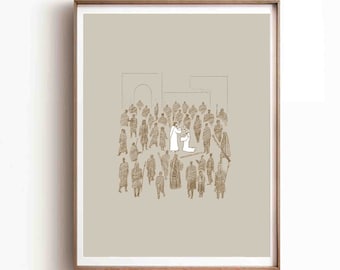 Jesus Heals Blind Man, Bible Verse Art Print (Digital Download)