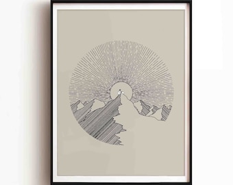 One Lost Sheep, Jesus Leaves the 99 Sheep DIGITAL DOWNLOAD, Bible Sketches, Bible Art, Shepherd Wall Art, Christian Modern Gift, Jesus print