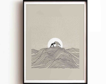 Jacob Wrestles God Print, Minimalist Bible Art (digital Download