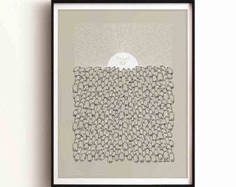 Pentecost Holy Spirit Print, Christian Bible Sketch Art (Digital Download)