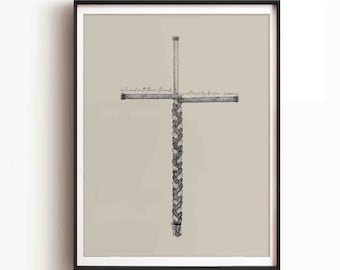Un cordón de tres hilos DESCARGA DIGITAL, Bocetos bíblicos de boda, Arte bíblico de ceremonia, Arte de pared de aniversario Regalo moderno cristiano Impresión de Jesús