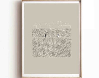 Prodigal Son DIGITAL DOWNLOAD, Parable of the Lost Son Bible Art Wall Art, Minimalist Christian Gift Jesus print Bible Sketch Boho Scripture