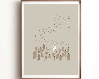 Birds of the Air Bible Verse Print, Jesus Sermon Art (Digital Download)