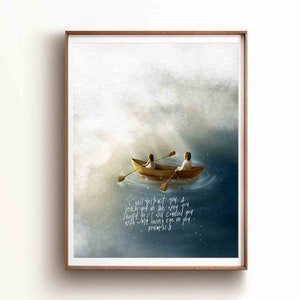 Christian DIGITAL DOWNLOAD PRINTABLE, Jesus and Woman on Boat Painting Art, Bible Christian Print Christian Gift, Christian Nursery wall art