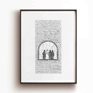 Der feurige Ofen DIGITAL DOWNLOAD, Shadrach Meshach Abednego Bibelkunst, Jesus, Daniel 3 Moderner Bibelverser christlicher Druckkunst-Bibelskizze