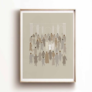Boy Jesus at the Temple Art Print, Bible Sketch (Digital Download)