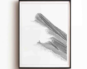 One Lost Sheep, Jesus Leaves the 99 Sheep DIGITAL DOWNLOAD, Bible Sketches, Bible Art, Shepherd Wall Art, Christian Modern Gift, Jesus print