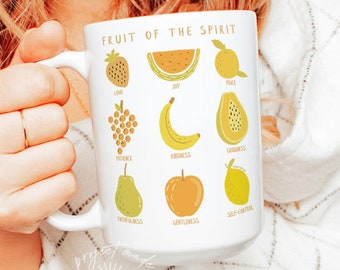 Fruit of the Spirit Christian Mug, Bible Verse Modern Cup