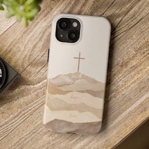 Kreuz christliche robuste Handyhülle, Glaube Hoffnung Liebe, harte Iphone 16 Hülle Bibel Vers Abdeckung Bibel Skizze Christus moderne, christliche Taufe Geschenke