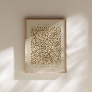I Am The Vine, You Are The Branches, John 15:5 DIGITAL DOWNLOAD Bible Art Christian Minimalist Modern Print Wall Bible Sketch Boho Scripture