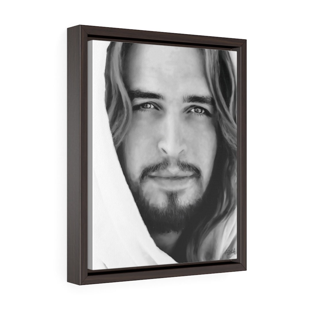 Jesus Portrait Painting W/ Framed Canvas Jesus Picture Etsy
