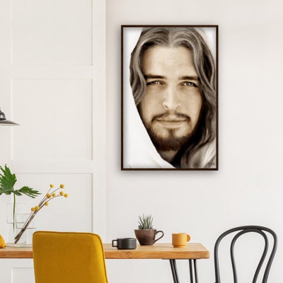 Jesus Christ Wooden Frame COLORED Portrait Print Jesus - Etsy